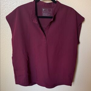 Figs Women's Burgundy Scrub Top